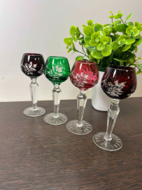 Рюмки из цветного хрусталя Lausitzer Германия, ручная работа. Цена за 4 шт. Картинка 2